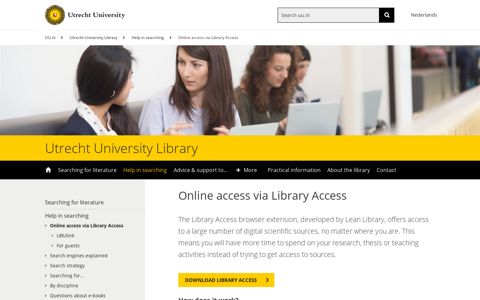 Online access via Library Access - Utrecht University Library ...
