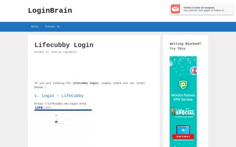 Lifecubby - Login - Lifecubby - LoginBrain