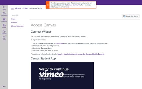 Access Canvas: Getting Started with Canvas - Student