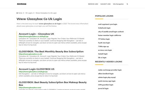 Www Glossybox Co Uk Login ❤️ One Click Access - iLoveLogin