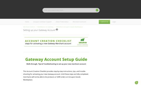 Setting up your Gateway Account : Groupon Goods Marketplace