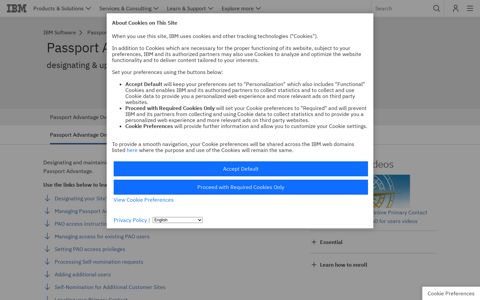 IBM Passport Advantage Online Contacts