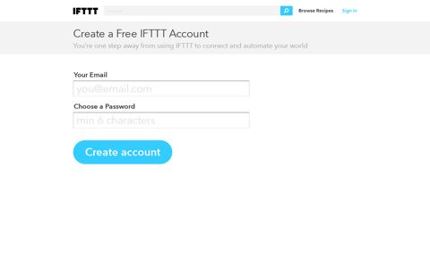 Sign up for a free IFTTT account - IFTTT