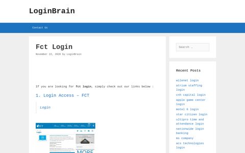 Fct Login Access - Fct - LoginBrain