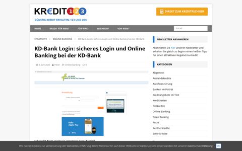 sicheres Login & Online Banking bei der KD-Bank - Kredit 123