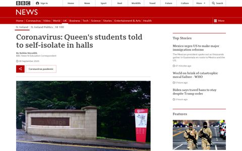 Coronavirus: Queen's students told to self-isolate in halls ...