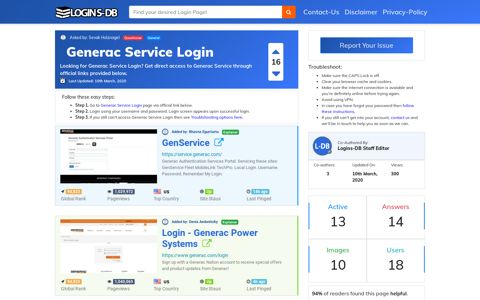 Generac Service Login - Logins-DB