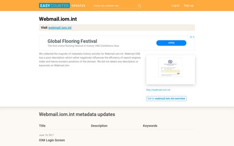 Webmail IOM (Webmail.iom.int) - IOM Login Screen