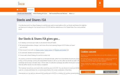 Stocks and Shares ISA | iWeb Share Dealing