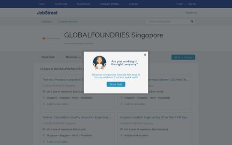 GLOBALFOUNDRIES Singapore job openings and vacancies ...