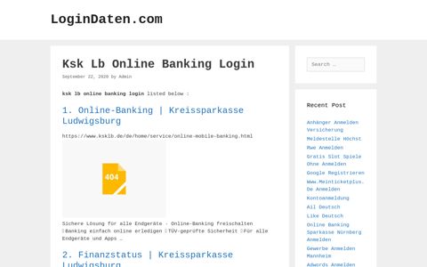 Ksk Lb Online Banking Login - LoginDaten.com
