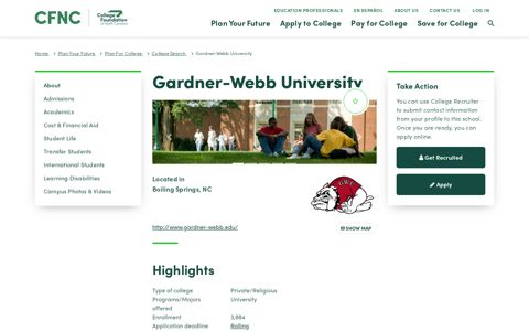Gardner-Webb University - CFNC.org
