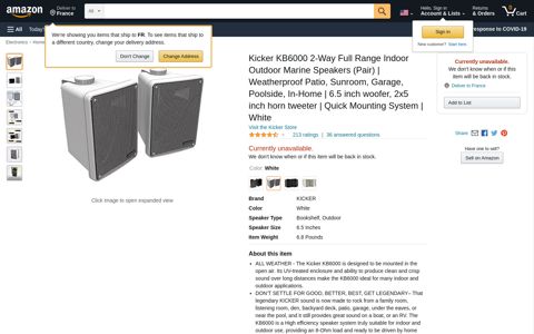 Kicker KB6000 2-Way Full Range Indoor ... - Amazon.com
