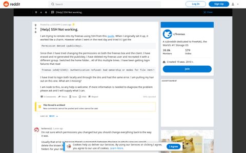 [Help] SSH Not working. : freenas - Reddit