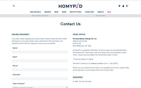 Contact Us - Homyped