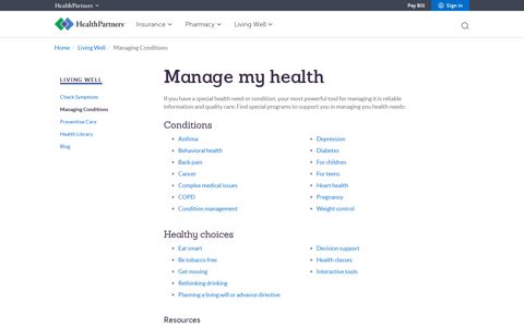Manage my health | HealthPartners