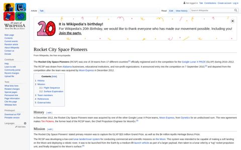 Rocket City Space Pioneers - Wikipedia