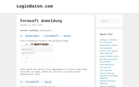 Formsoft - Anmelden - Formsoft - Cash - LoginDaten.com
