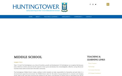 Middle School - Huntingtower School