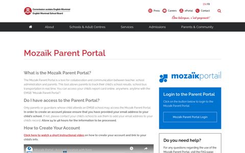 Mozaïk Parent Portal - EMSB