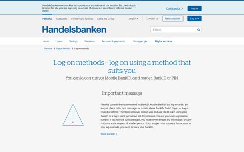 Log-on methods | Handelsbanken