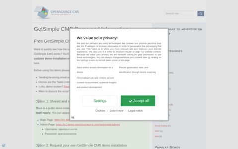 GetSimple CMS Demo Site » Try GetSimple CMS without ...