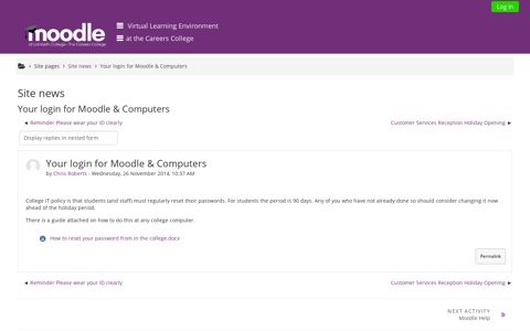 LCLW: Your login for Moodle & Computers