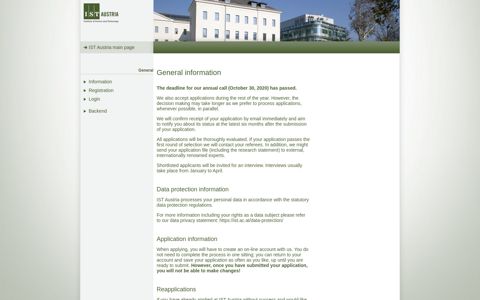 IST Austria – Applications