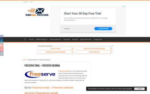 Go to Freeserve email - Freeserve webmail login & settings