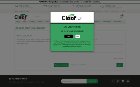 Login or Create an Account - Eleaf USA