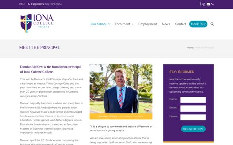 Meet the Principal | Iona College Geelong Geelong