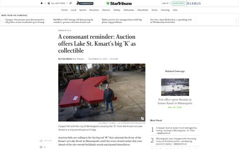 A consonant reminder: Auction offers Lake St. Kmart's big 'K ...