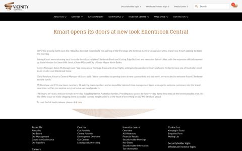 Kmart opens its doors at new look Ellenbrook Central - Vicinity ...