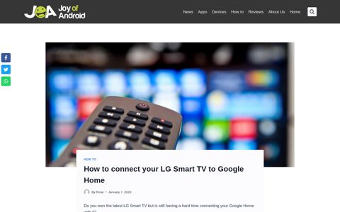 How to connect your LG Smart TV to Google Home ...