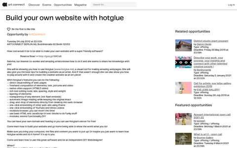 Build your own website with Hotglue | ARTCONNECT