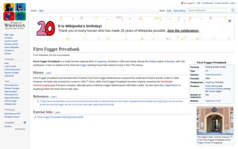 Fürst Fugger Privatbank - Wikipedia