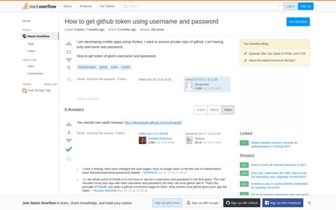 How to get github token using username and password ...