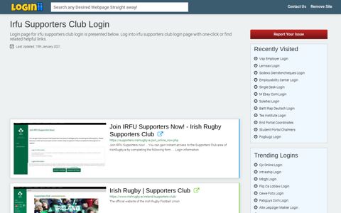 Irfu Supporters Club Login - Loginii.com