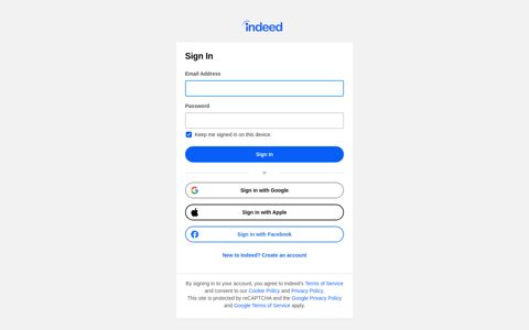 Sign In | Indeed Accounts