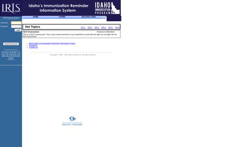 Idaho's Immunization Reminder Information System .. [Portal ...