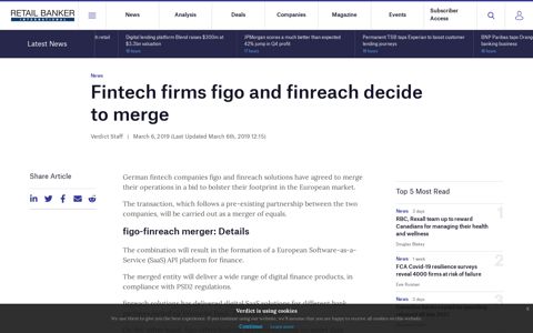 figo-finreach merger: German fintech companies to combine