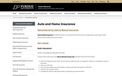 Auto and Home Insurance - Human Resources - Purdue ...