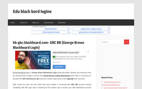 GBC Blackboard Login | George Brown College Blackboard