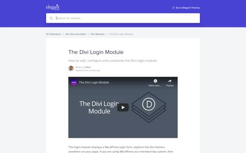 The Divi Login Module | Elegant Themes Help Center