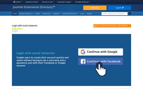 Login with social networks - Joomla! Extensions Directory