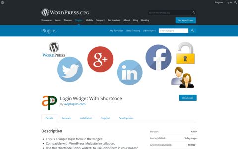 Login Widget With Shortcode – WordPress plugin | WordPress ...