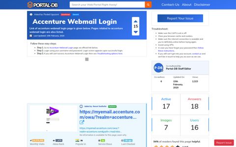 Accenture Webmail Login - Portal-DB.live