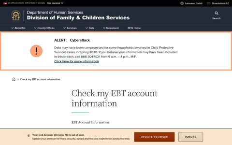 Check my EBT account information | Division of Family ... - DFCS