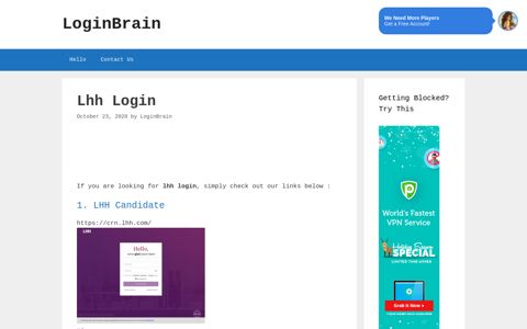 lhh login - LoginBrain