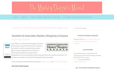 Goodwin & Associates Mystery Shopping Company ...